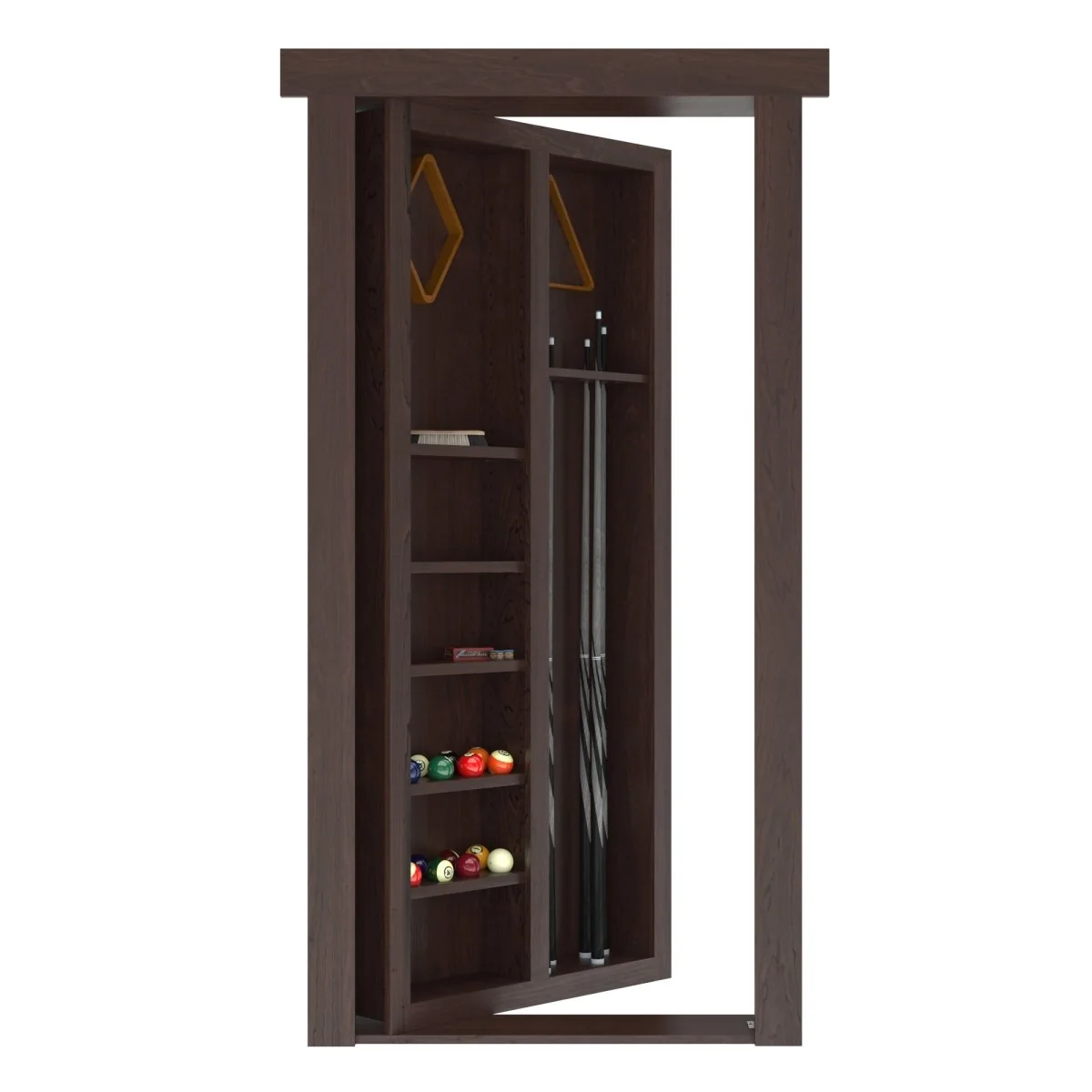 Hidden Flush Mount Maple Pool Cue Door - Image 6
