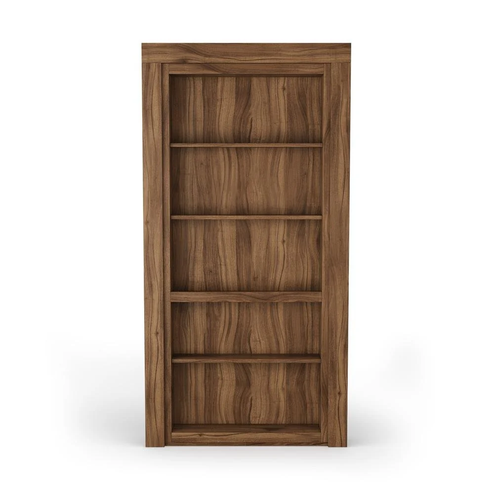 Single Flush Mount Walnut Hidden Bookcase Door - Image 10