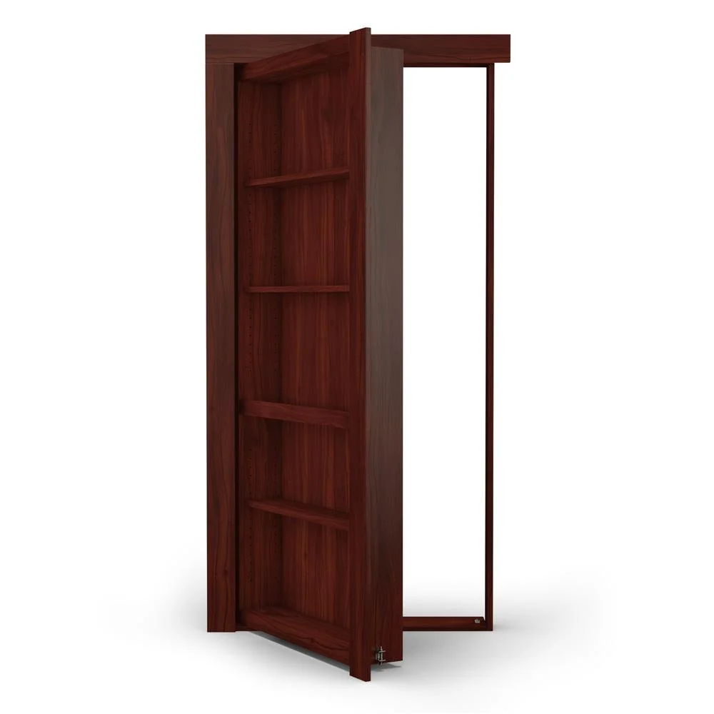 Single Flush Mount Walnut Hidden Bookcase Door - Image 11