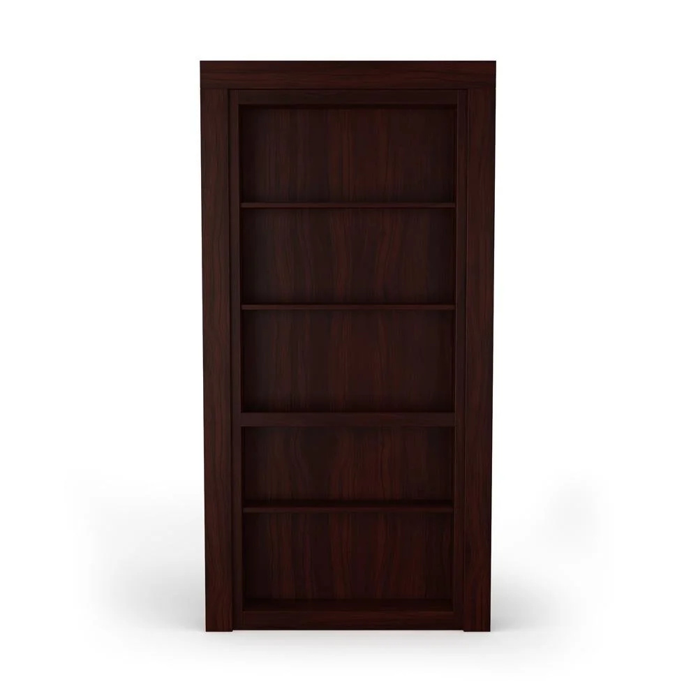 Single Flush Mount Walnut Hidden Bookcase Door - Image 16