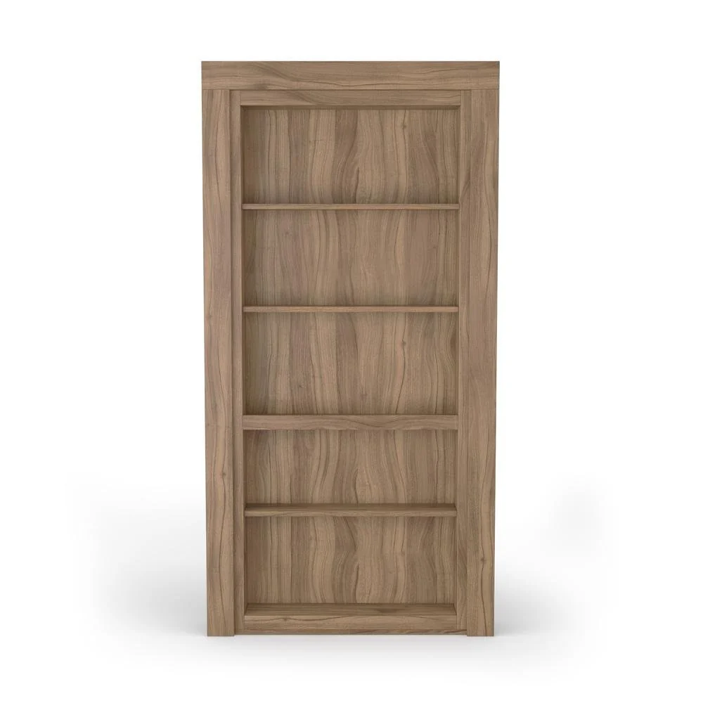 Single Flush Mount Walnut Hidden Bookcase Door - Image 8