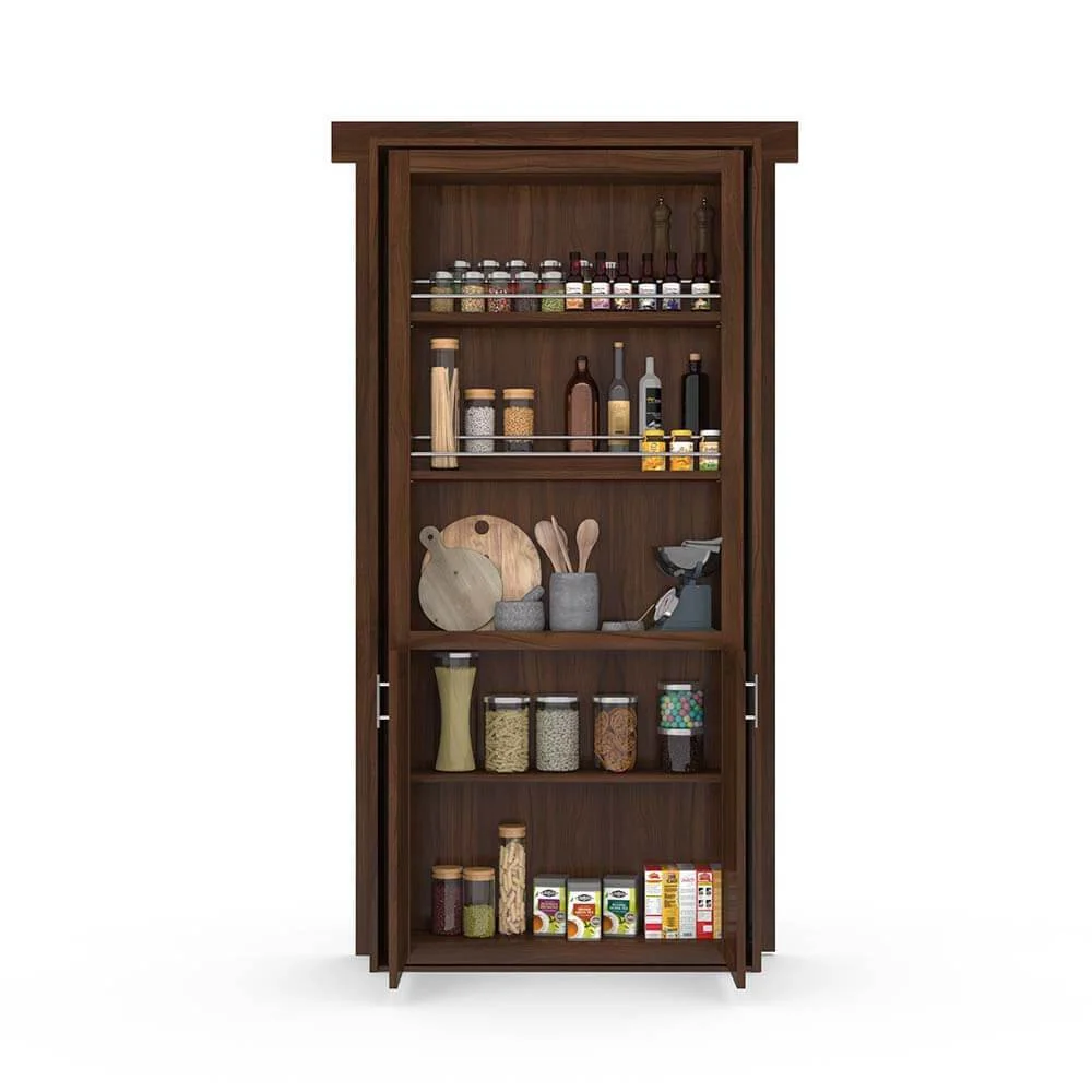Hidden Flush Mount Walnut Pantry Door - Image 10