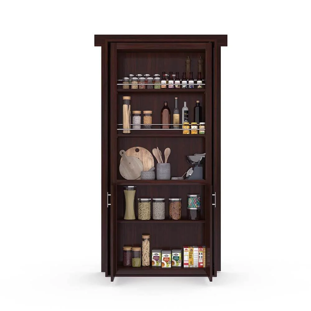 Hidden Flush Mount Walnut Pantry Door - Image 11