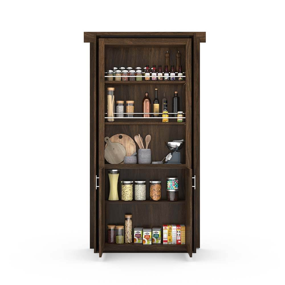 Hidden Flush Mount Walnut Pantry Door - Image 12