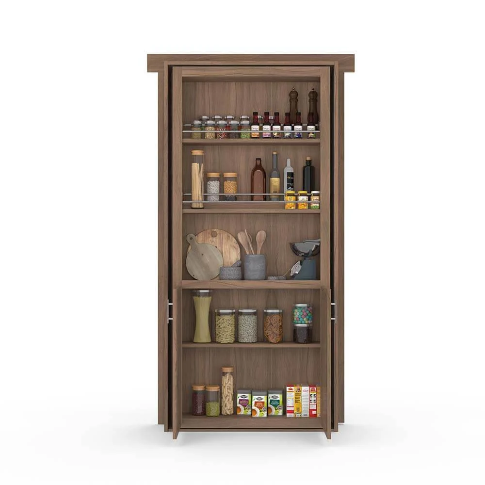 Hidden Flush Mount Walnut Pantry Door - Image 7