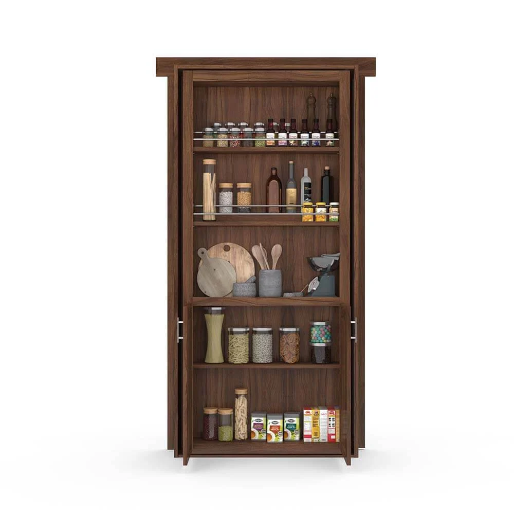 Hidden Flush Mount Walnut Pantry Door - Image 8