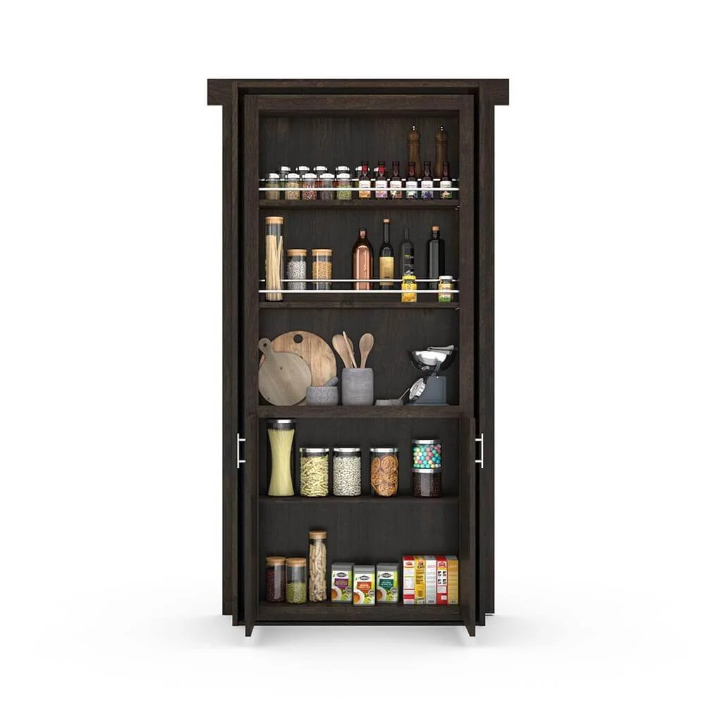 Hidden Flush Mount Knotty Alder Pantry Door - Image 12