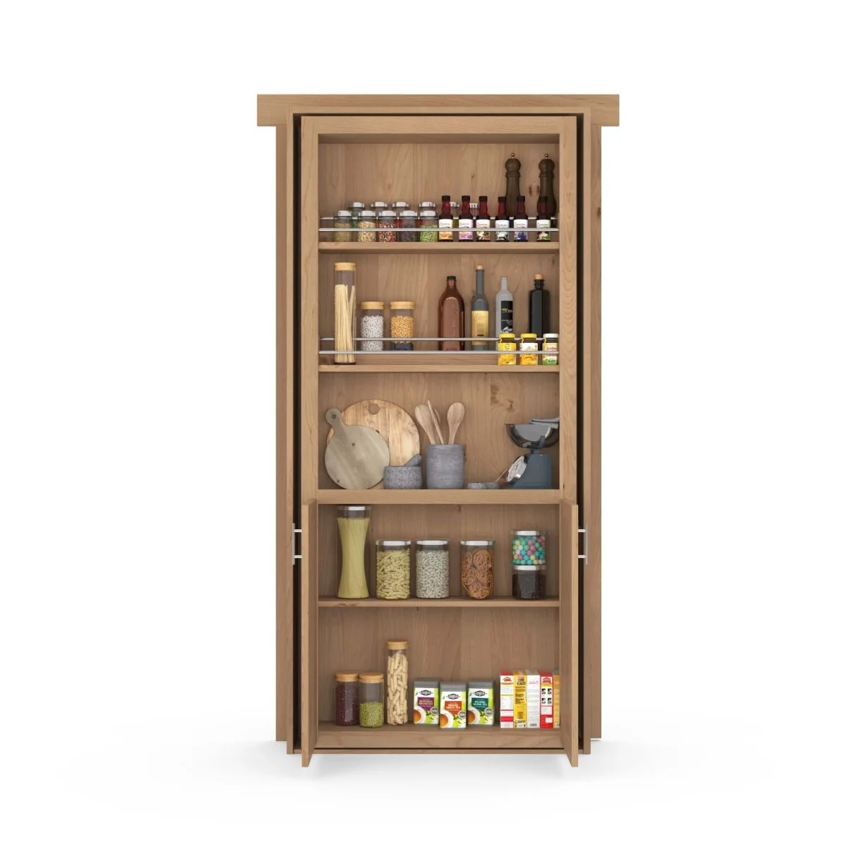 Hidden Flush Mount Knotty Alder Pantry Door - Image 7