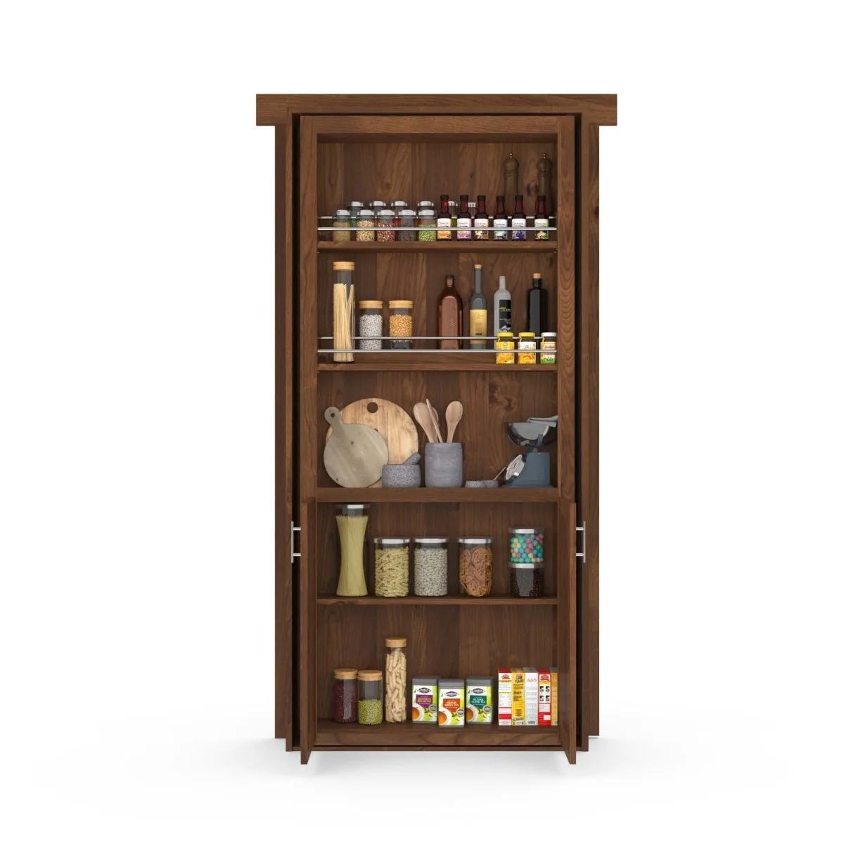 Hidden Flush Mount Knotty Alder Pantry Door - Image 9