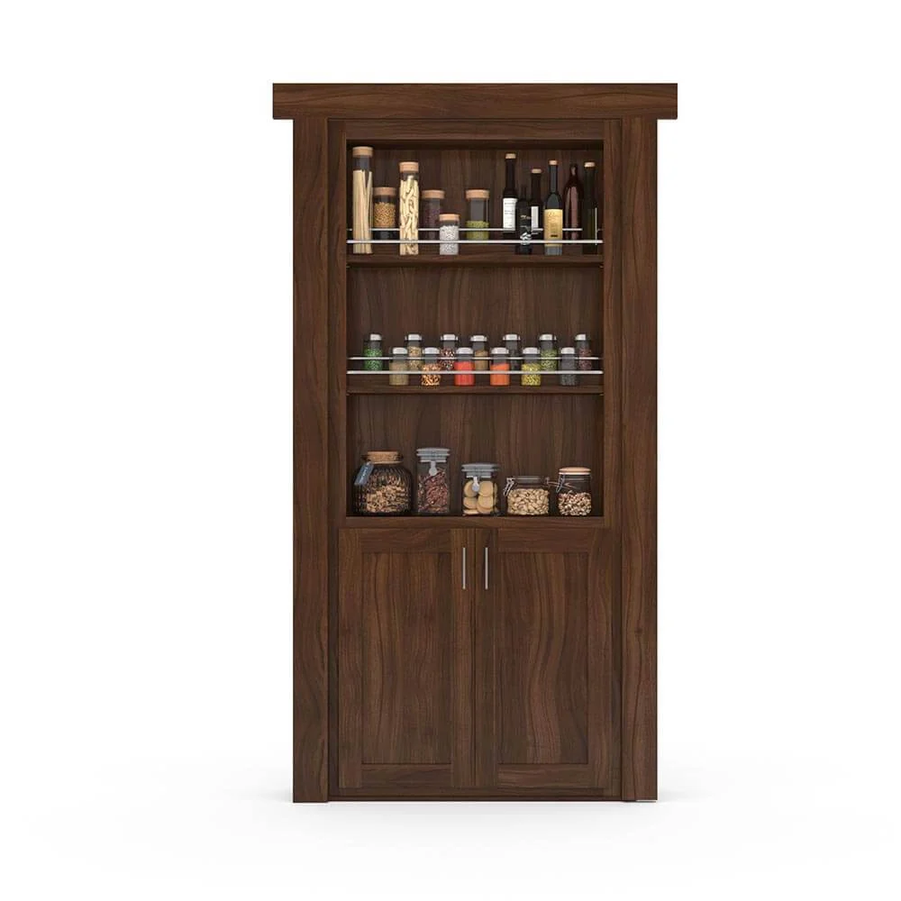 Hidden Flush Mount Walnut Spice Rack Door - Image 10