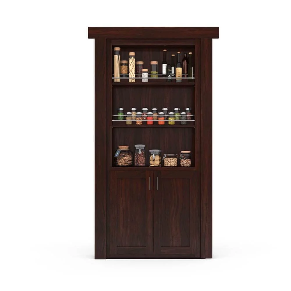 Hidden Flush Mount Walnut Spice Rack Door - Image 11