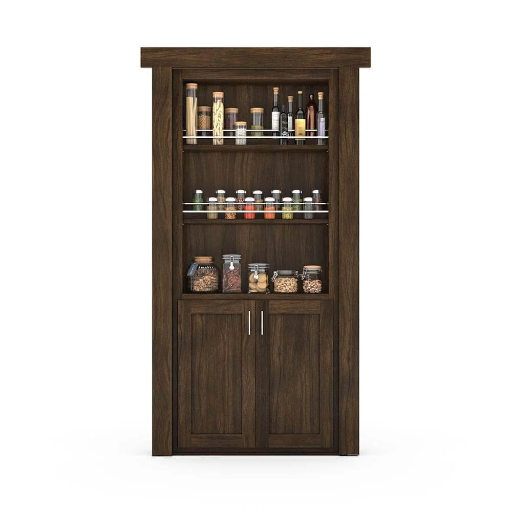 Hidden Flush Mount Walnut Spice Rack Door - Image 12