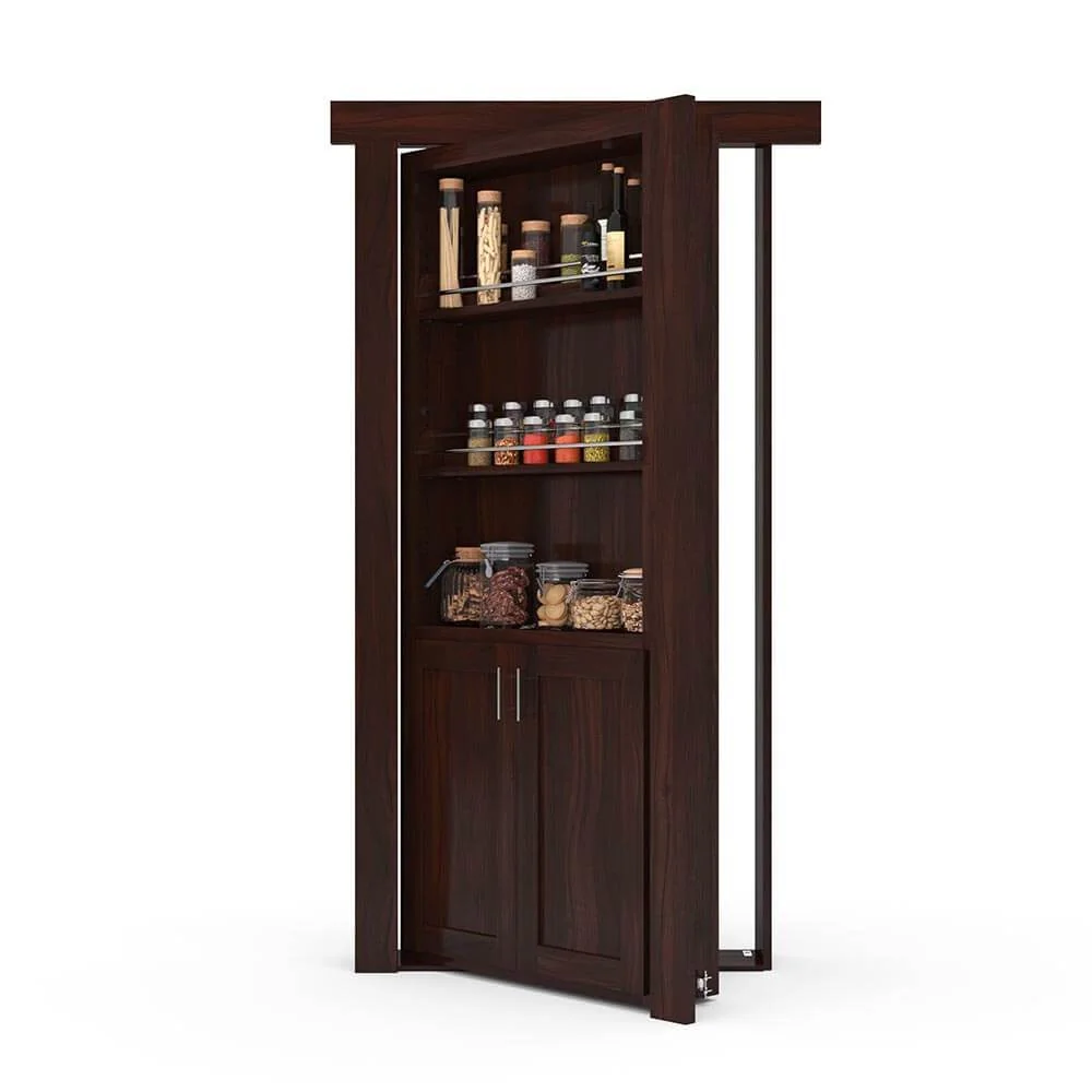 Hidden Flush Mount Walnut Spice Rack Door - Image 6