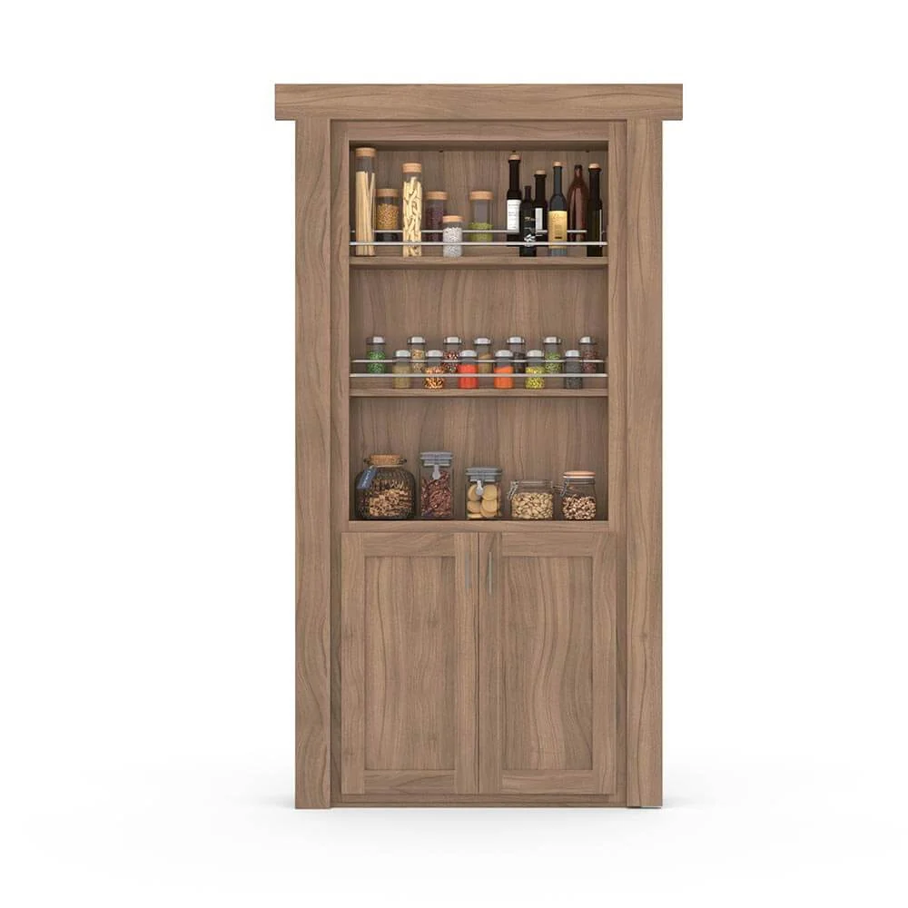 Hidden Flush Mount Walnut Spice Rack Door - Image 7