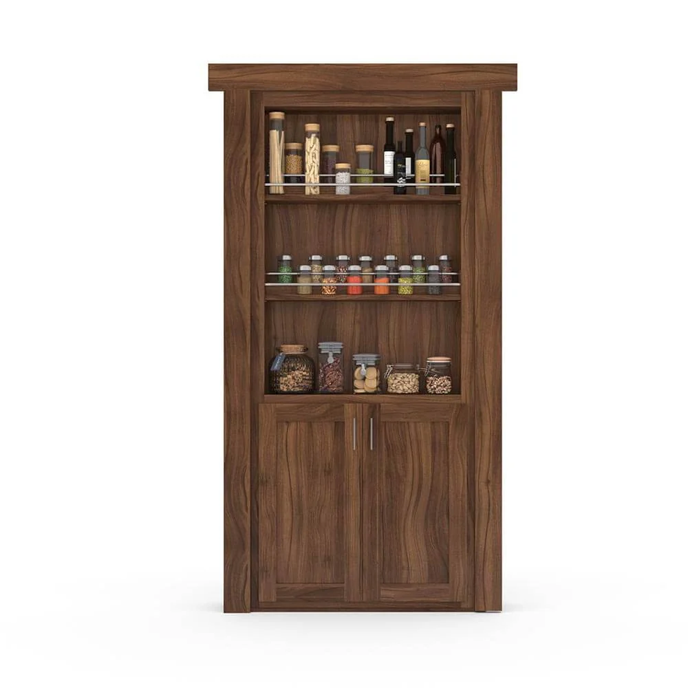 Hidden Flush Mount Walnut Spice Rack Door - Image 8