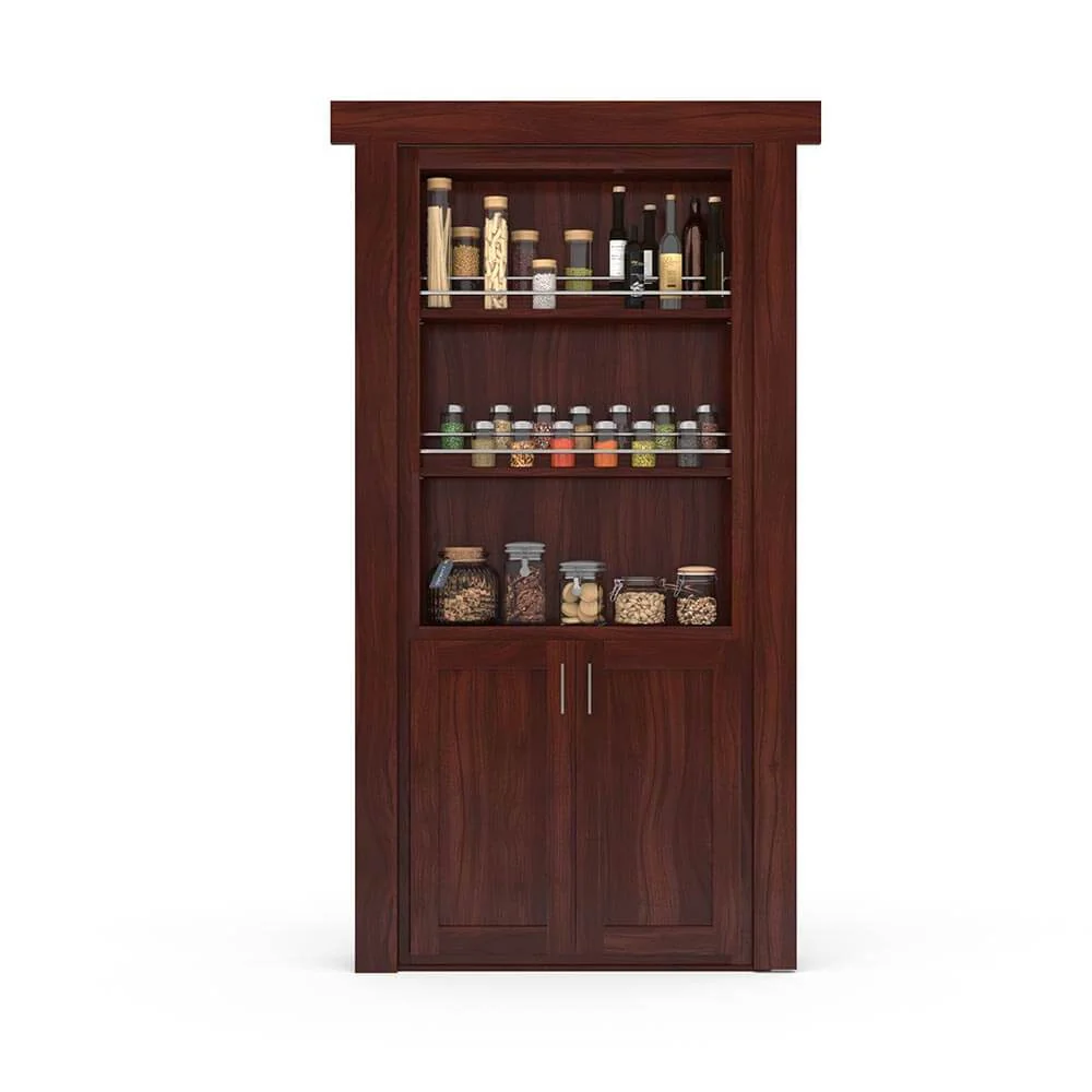 Hidden Flush Mount Walnut Spice Rack Door - Image 9