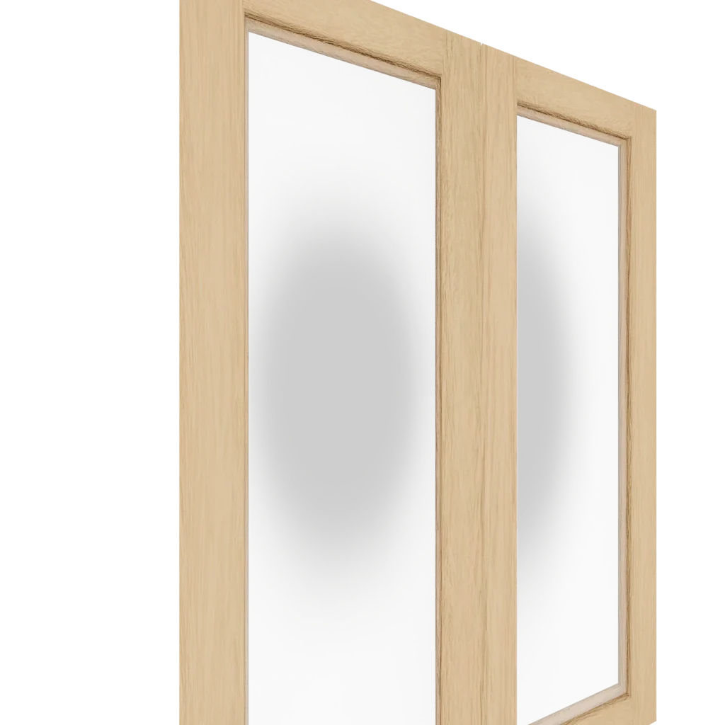 Upper Glass Panel Cabinet Door (White Oak) (Single Door)