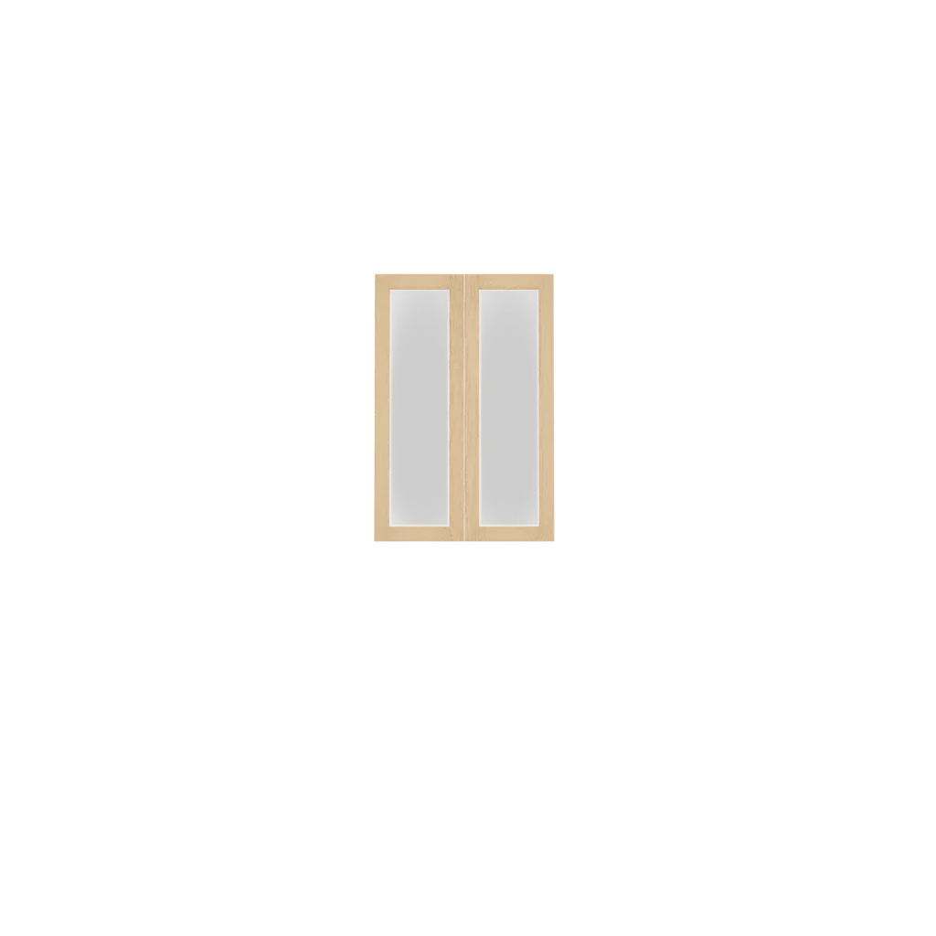 Upper Glass Panel Cabinet Door (White Oak) (Single Door) - Image 3