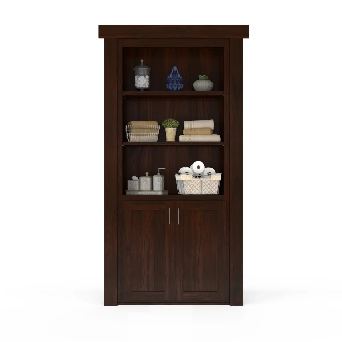 Hidden Flush Mount Walnut Hamper Door - Image 11