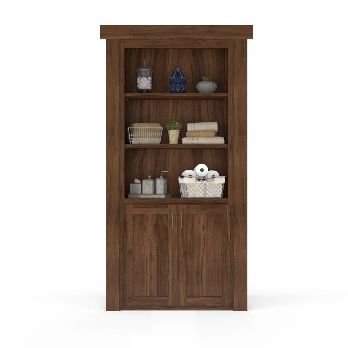 Hidden Flush Mount Walnut Hamper Door - Image 8