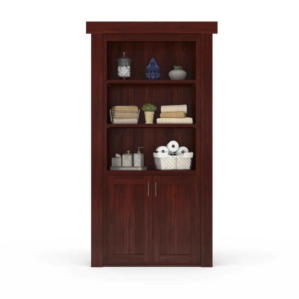 Hidden Flush Mount Walnut Hamper Door - Image 9